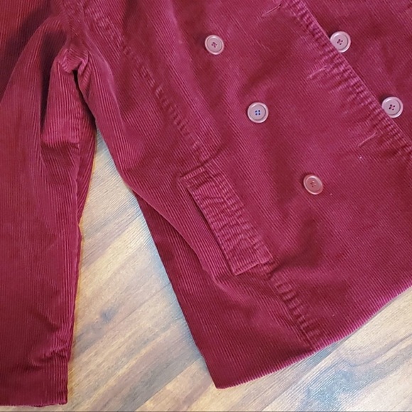 VINTAGE SONOMA QUILTED CORDUROY HOODED COAT JACKET RED OXBLOOD - Picture 3 of 6